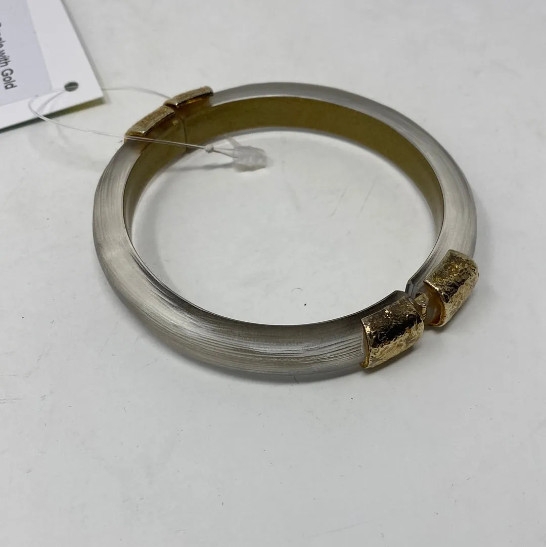 Alexis Bittar Clear Magnetic Closing Bangle with Gold
