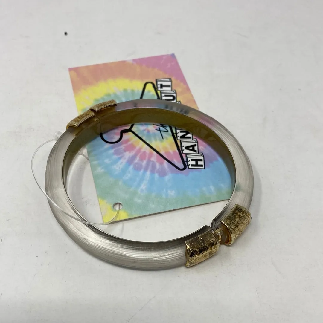Alexis Bittar Clear Magnetic Closing Bangle with Gold