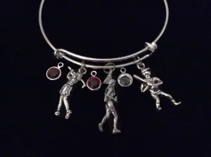 All Sports Runner Golfer Baseball Player Expandable Charm Bracelet Adjustable Bangle Team Mom Gift
