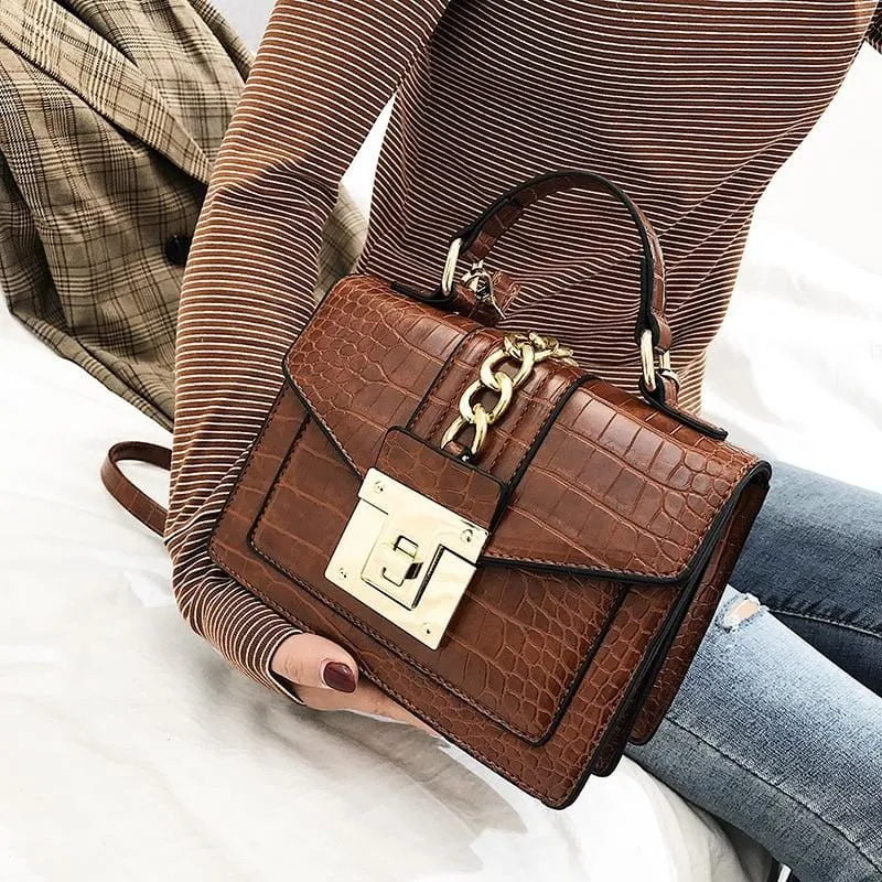 Alligator Print  Women Satchel