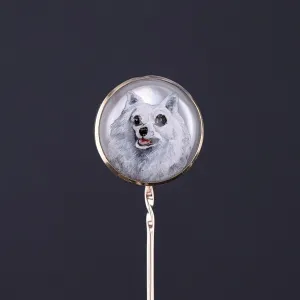 American Eskimo or Pomeranian Dog Stickpin