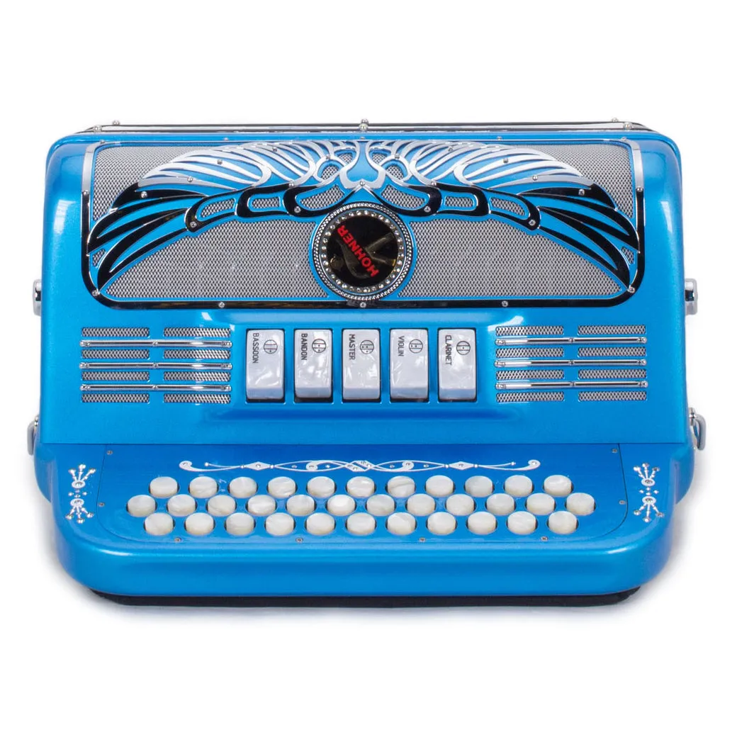 Anacleto Rey Aguila Acordeón MI 5 Registros Azul Metalico Compact