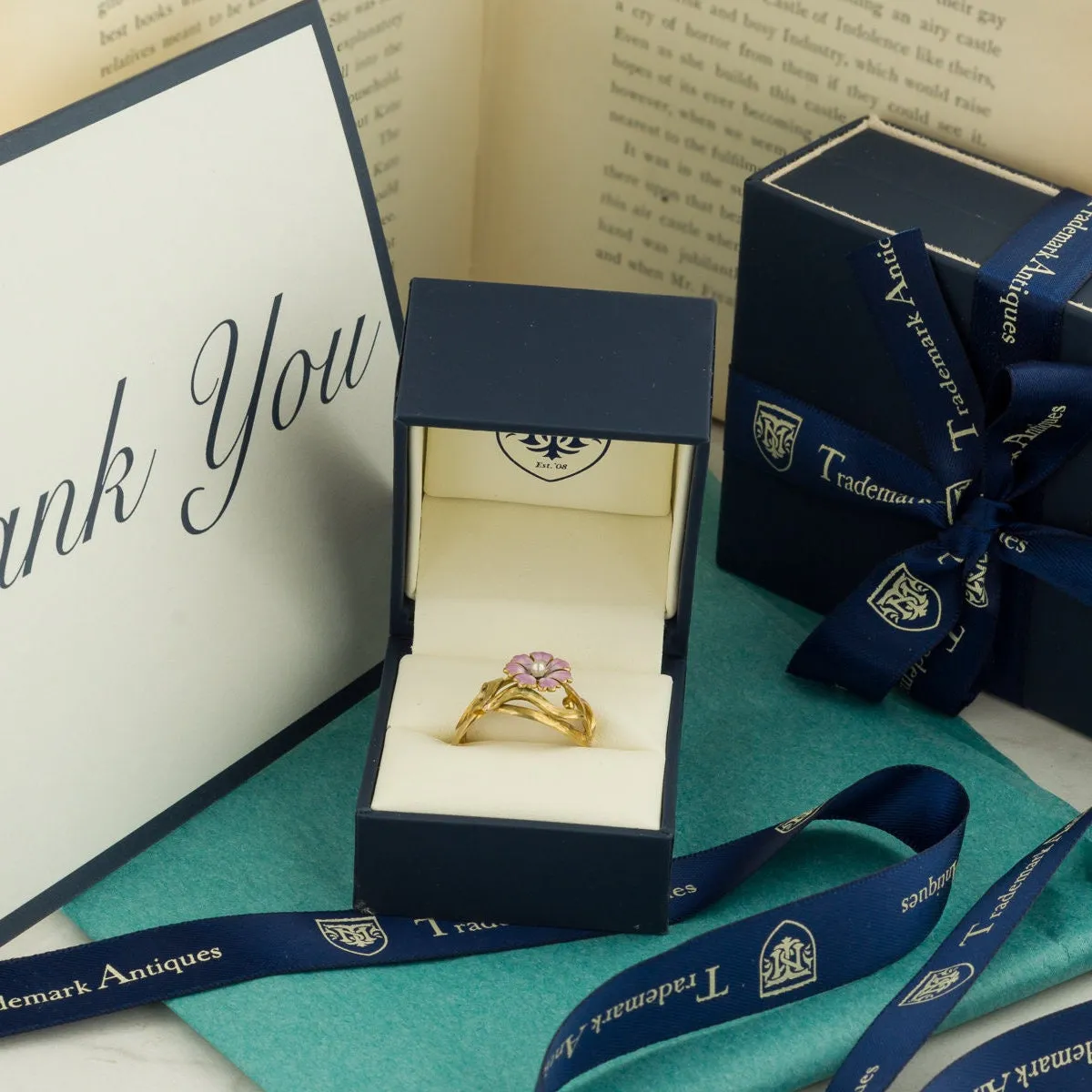 Antique Reproduction Art Nouveau Pansy Lady Charm of 14k Gold