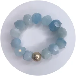 Aquamarine Nugget with Hammered Gold Accent