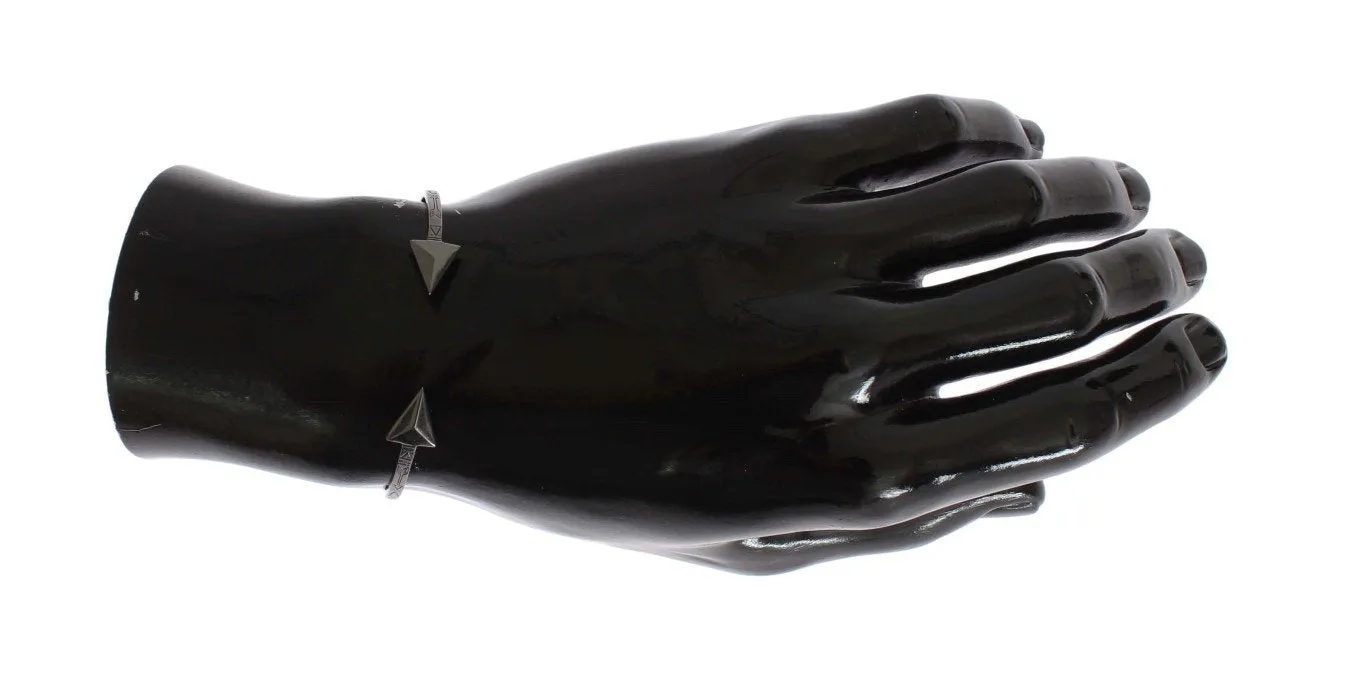 Arrow Black 925 Silver Bangle Bracelet