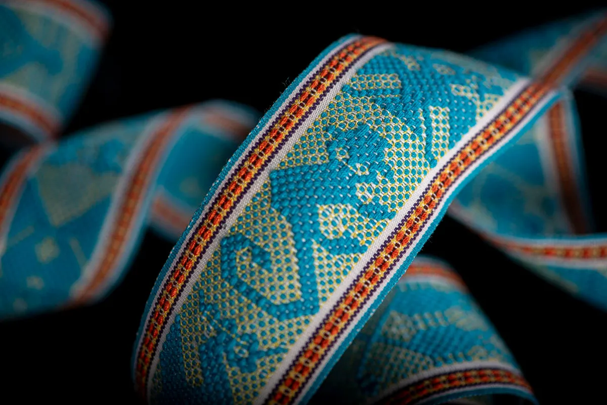 Backstrap Loomed Zapotec Indigenous Textile in Turquoise