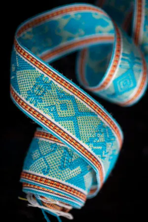 Backstrap Loomed Zapotec Indigenous Textile in Turquoise