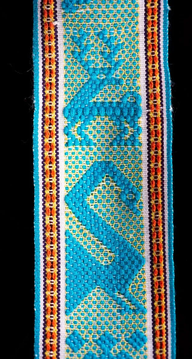 Backstrap Loomed Zapotec Indigenous Textile in Turquoise