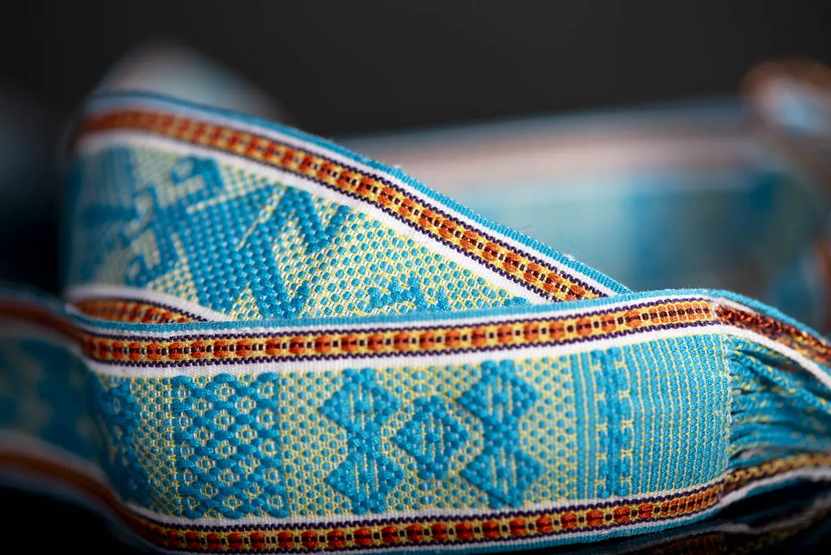 Backstrap Loomed Zapotec Indigenous Textile in Turquoise