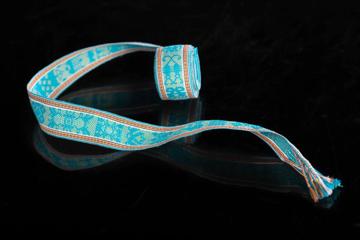 Backstrap Loomed Zapotec Indigenous Textile in Turquoise