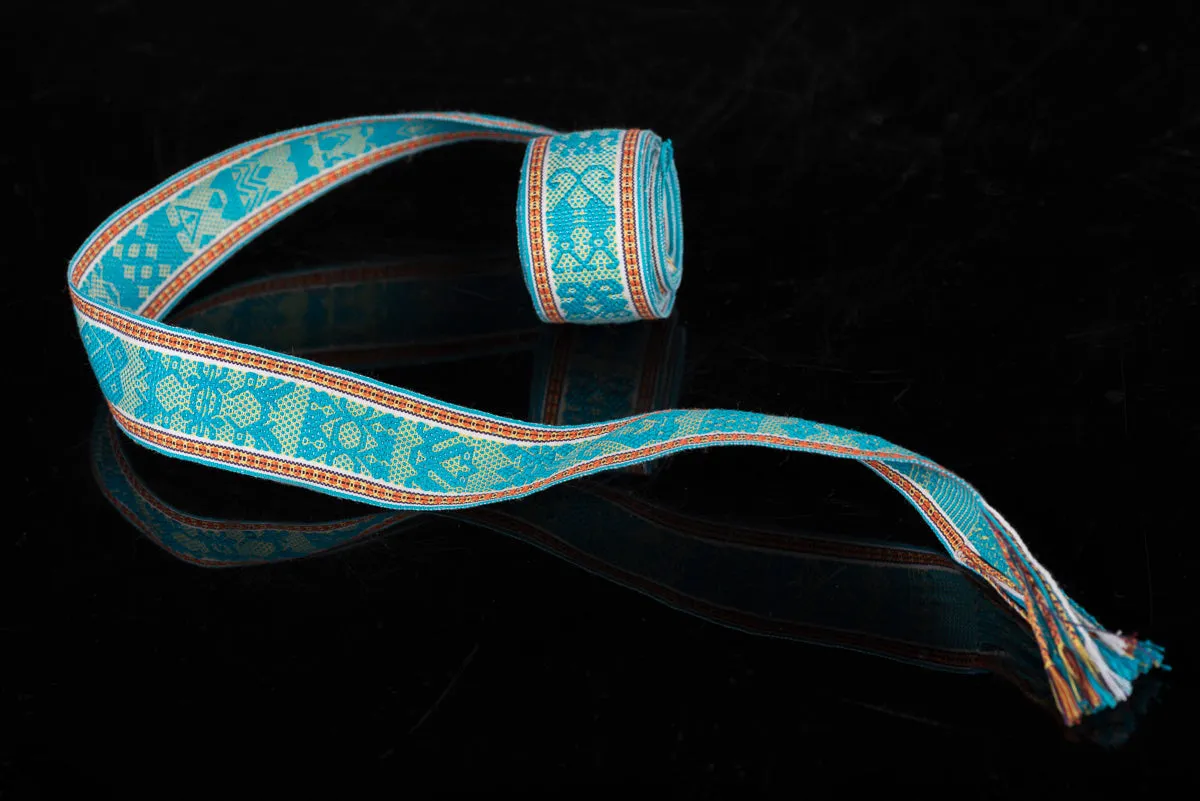 Backstrap Loomed Zapotec Indigenous Textile in Turquoise