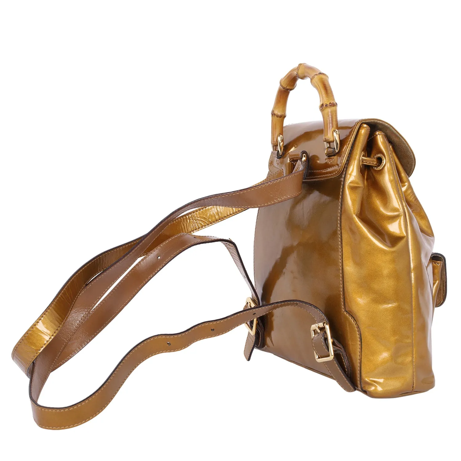 Bamboo Patent Leather Backpack