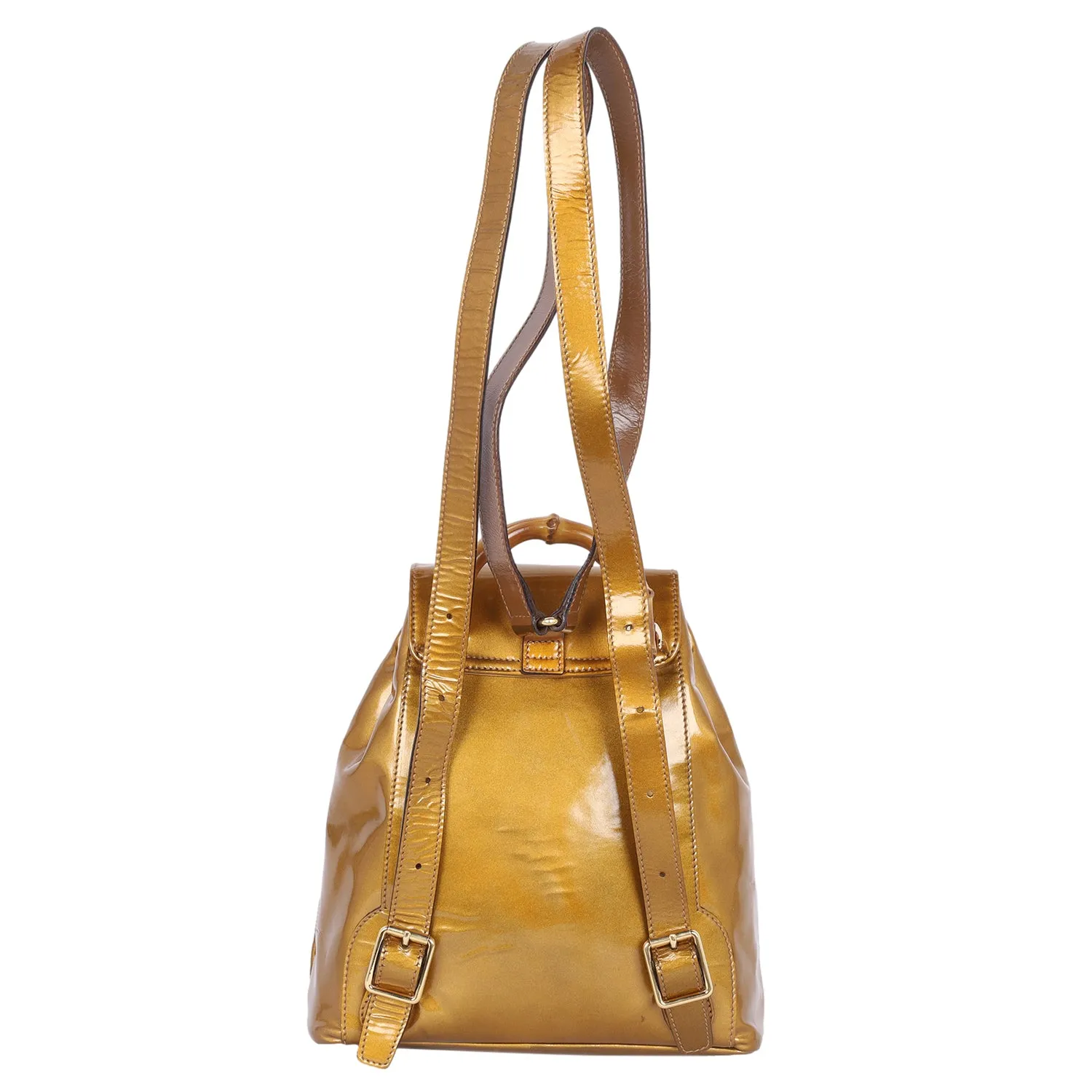Bamboo Patent Leather Backpack