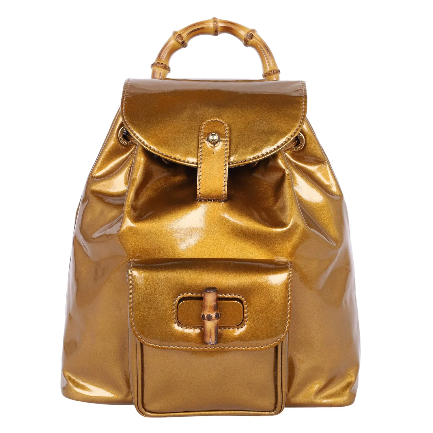 Bamboo Patent Leather Backpack