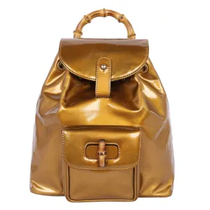 Bamboo Patent Leather Backpack