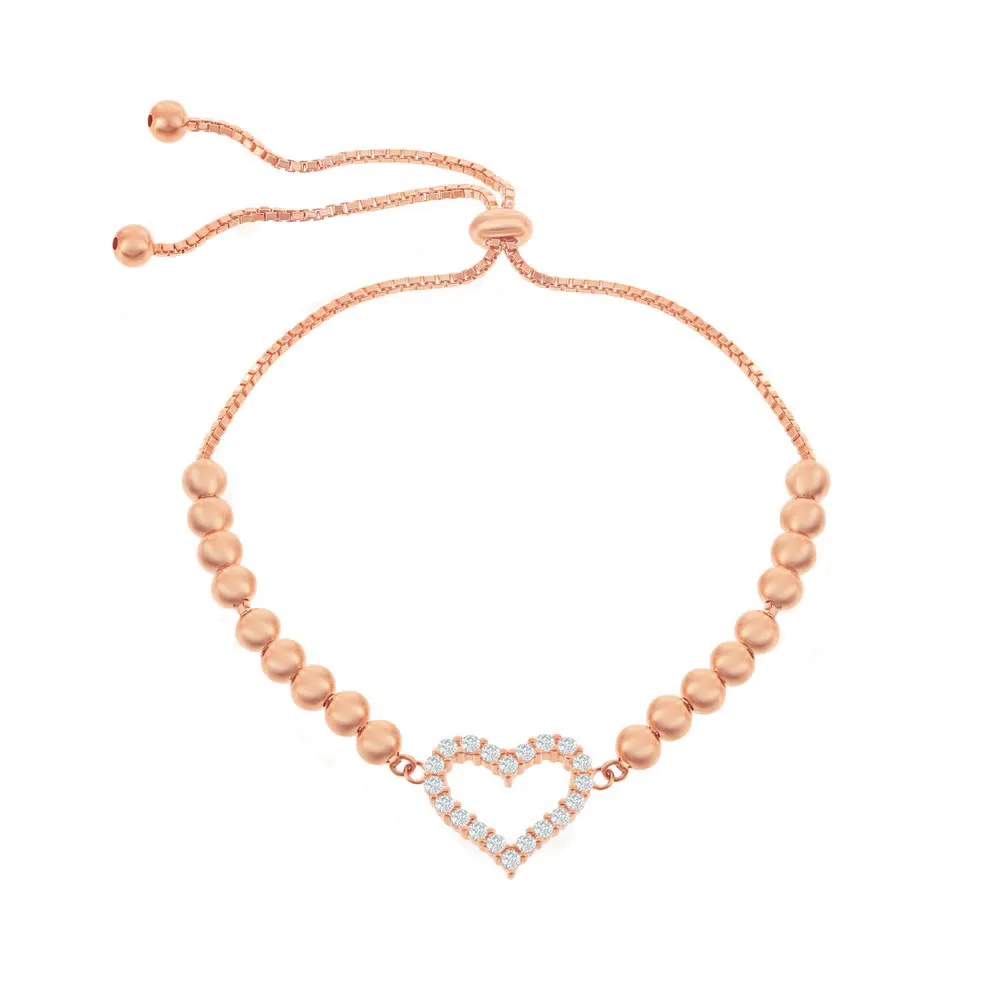 Beaded Heart Bolo Bracelet