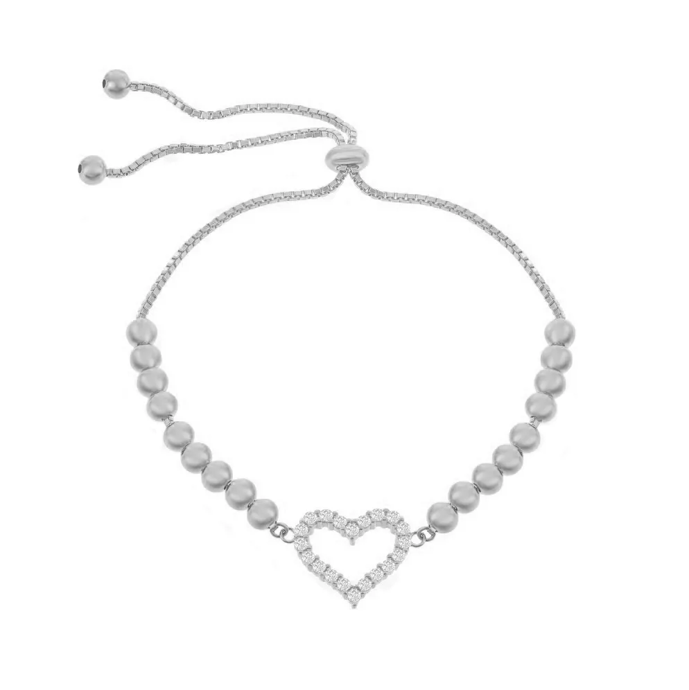 Beaded Heart Bolo Bracelet