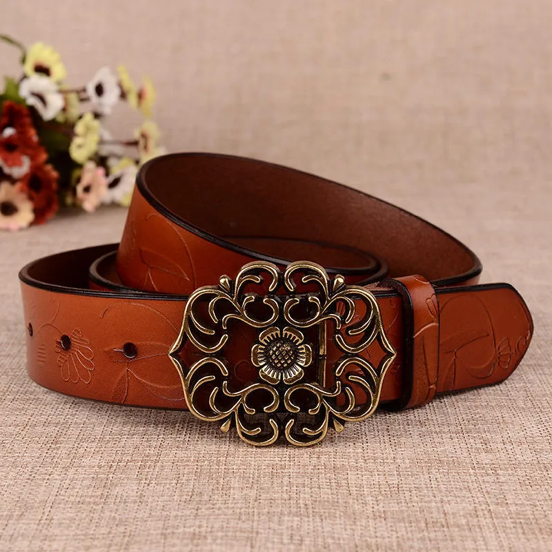 Belts Himanjie Women Fashion Leather Belt Alloy Buckle Waistband Accessories