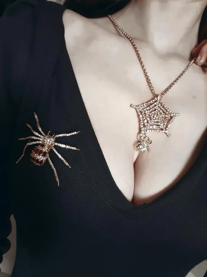 Big Ruby Spider Brooch
