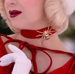 Big Ruby Spider Brooch
