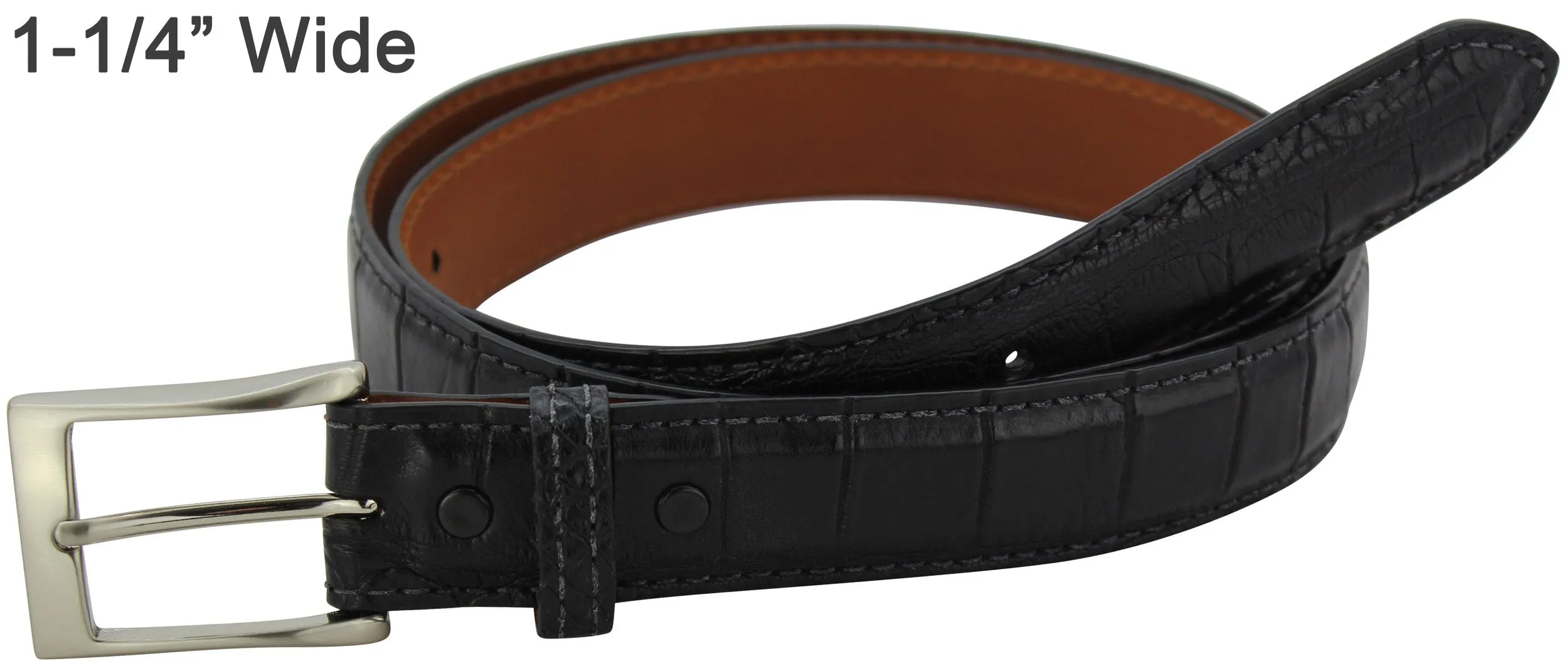 Black American Alligator Full Grain Leather Belt **Made To Order Allow 5 To 6 Weeks To Ship