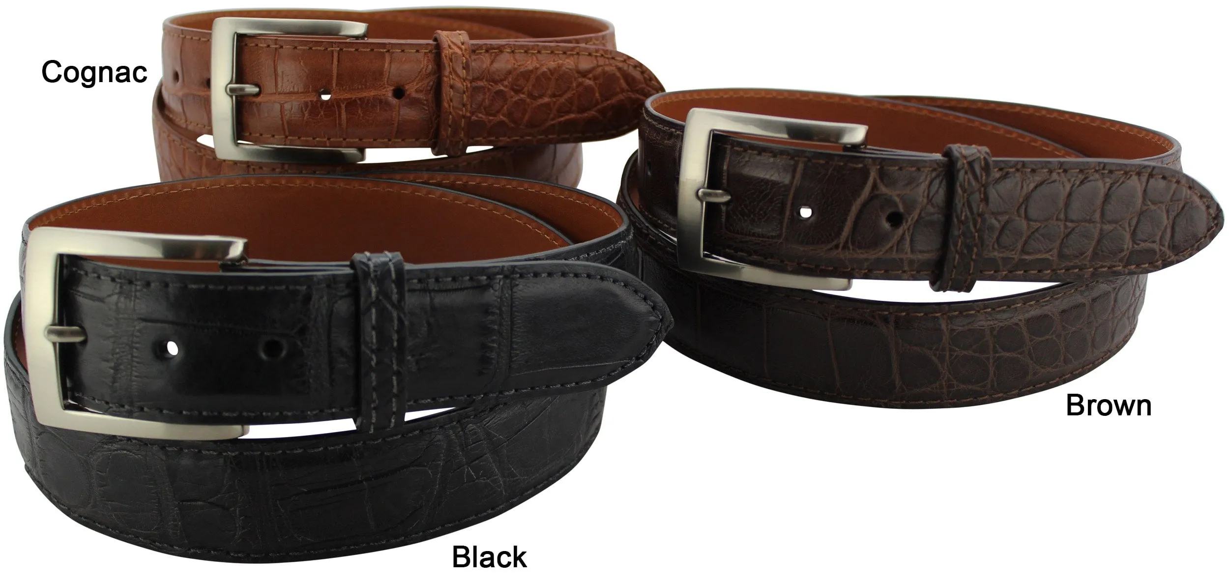 Black American Alligator Full Grain Leather Belt **Made To Order Allow 5 To 6 Weeks To Ship