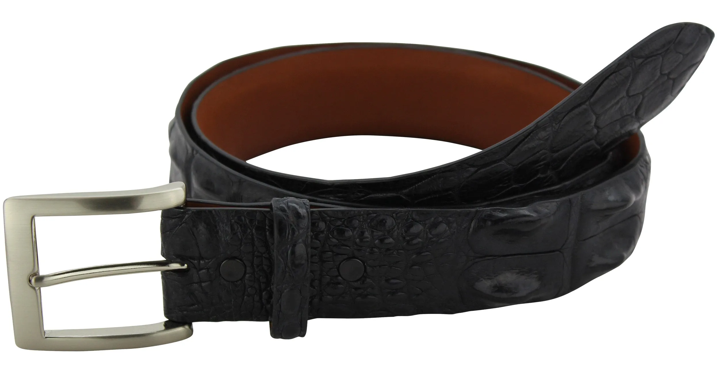 Black Australian Saltwater Hornback Crocodile Designer Full Grain Leather Belt **Made To Order Allow 5 To 6 Weeks To Ship