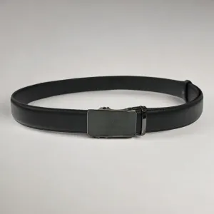 Black Matte Leather with Shiny with a Color line Buckle - 8