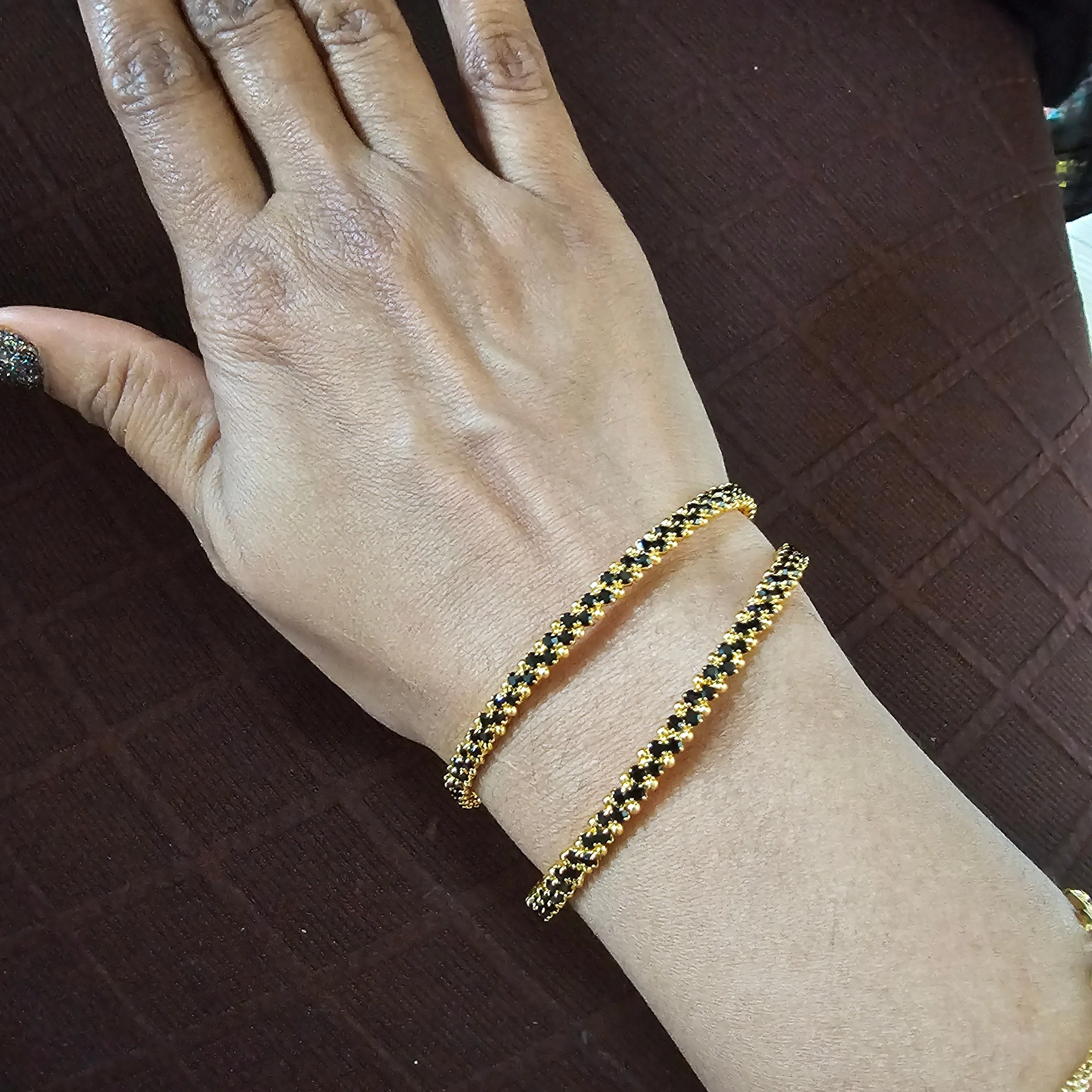 Black Stone Bangles Set