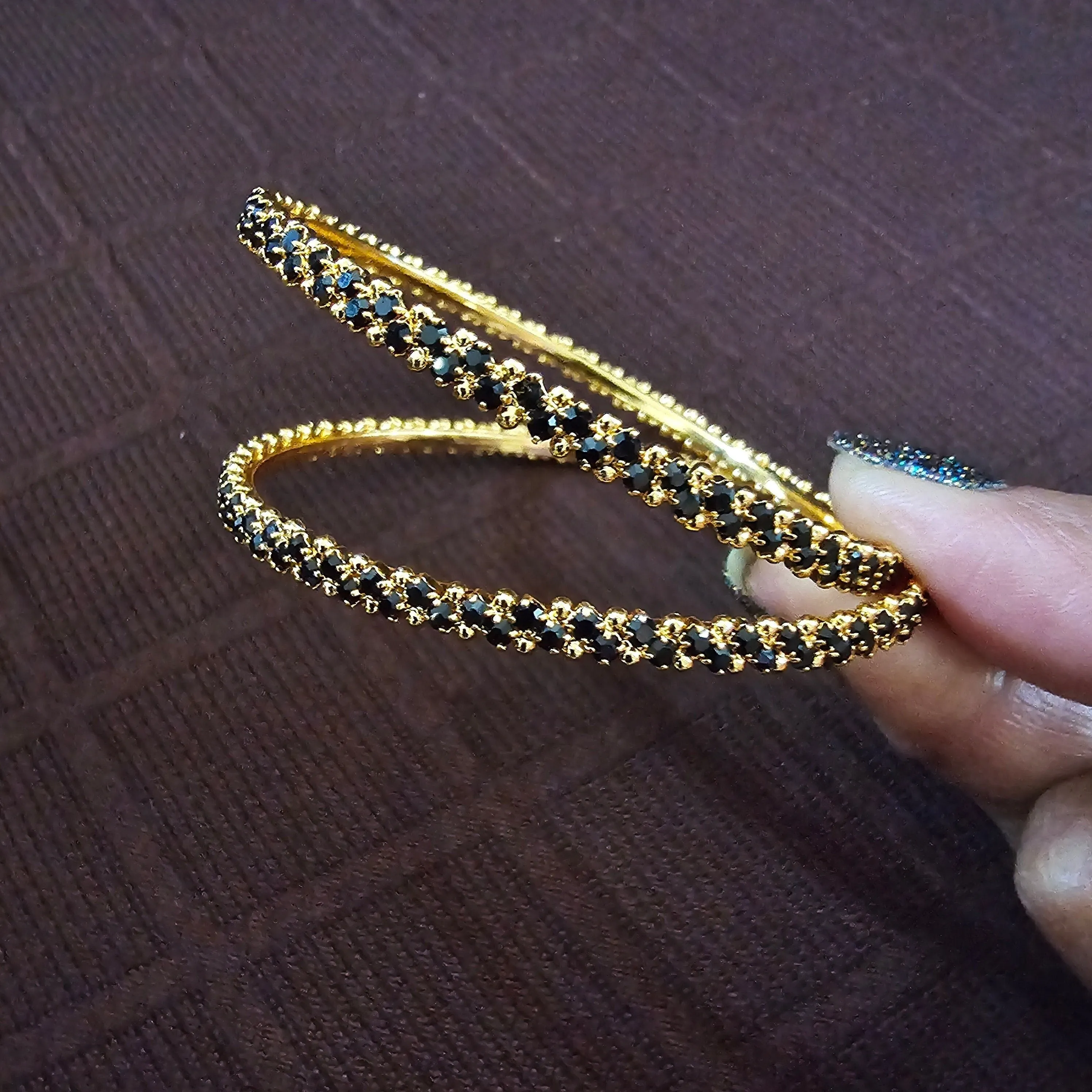 Black Stone Bangles Set