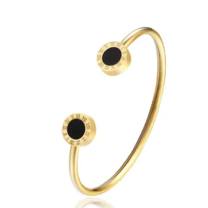 Black Stone Roman Bangle