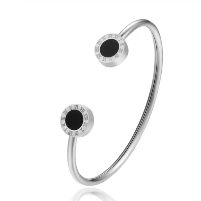 Black Stone Roman Bangle