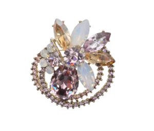 Bloom Faux Crystal Stones Brooch