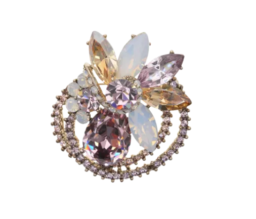 Bloom Faux Crystal Stones Brooch