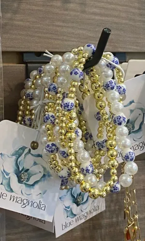 Blue and White Bracelets