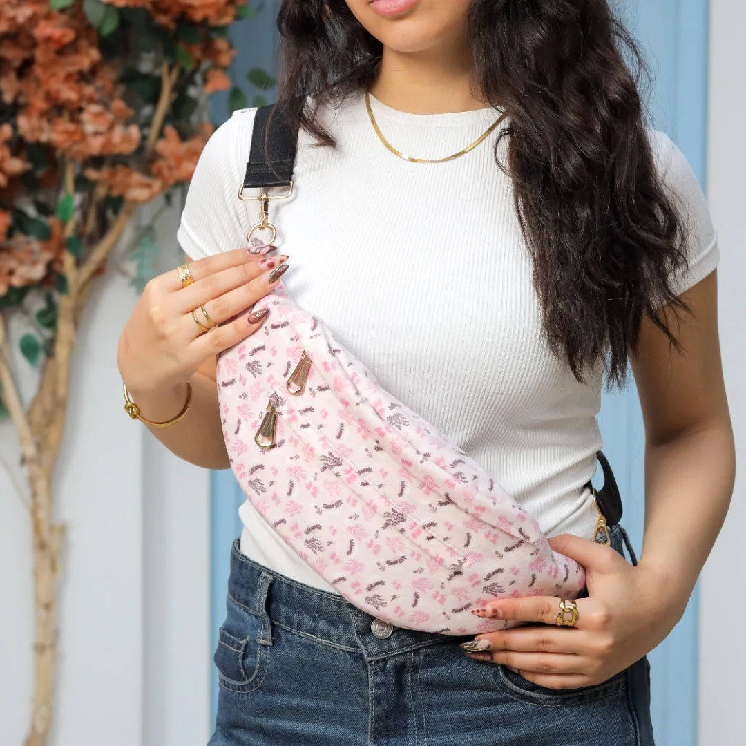 Blush Feather Sling Bag
