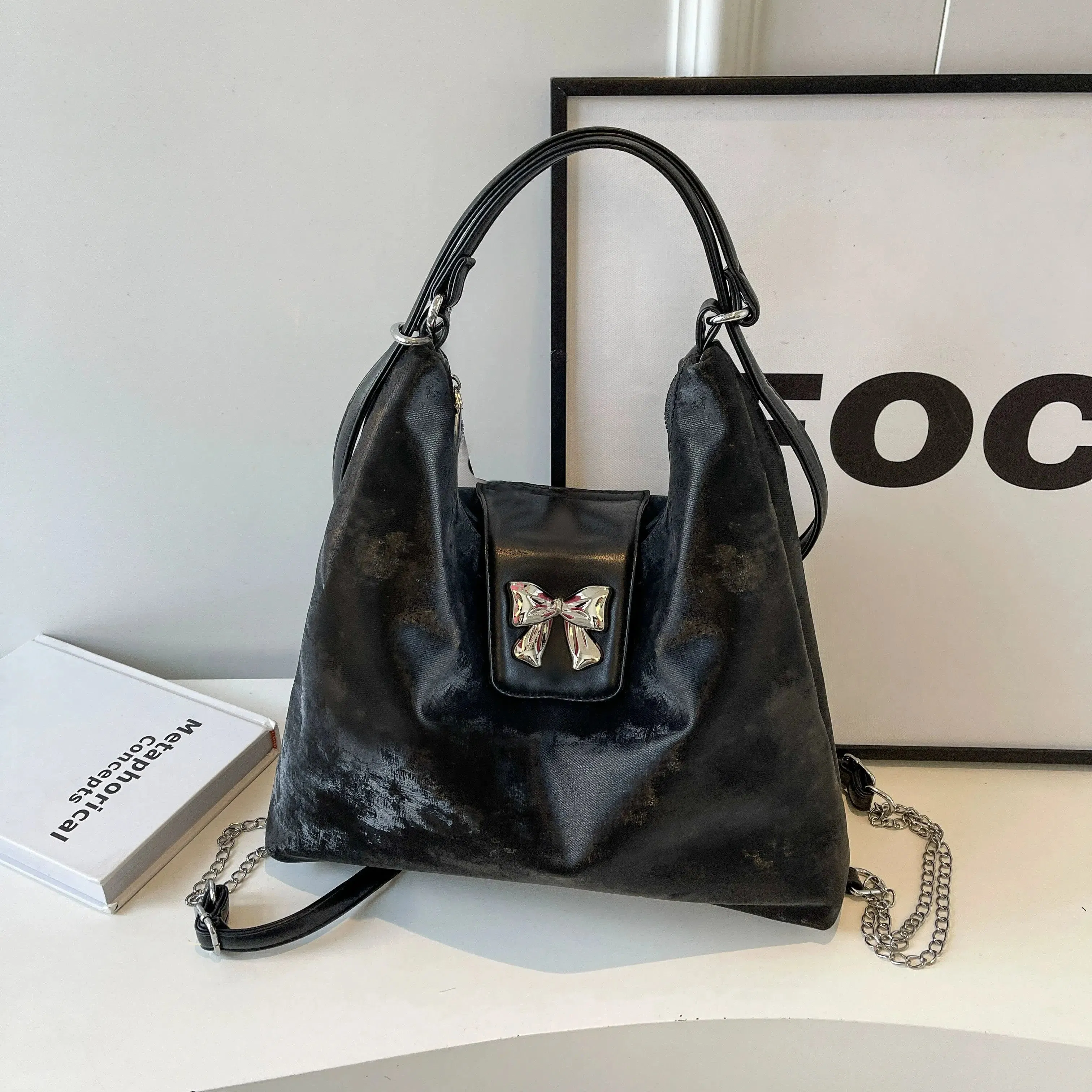Bow Accent Chic Tote Bag