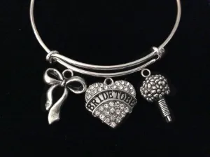 Bride to Be Expandable Charm Bracelet Adjustable Wire Bangle Wedding Shower Bridal Gift