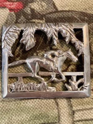 Brooch Vintage Sterling Silver Racing Horse and Jockey