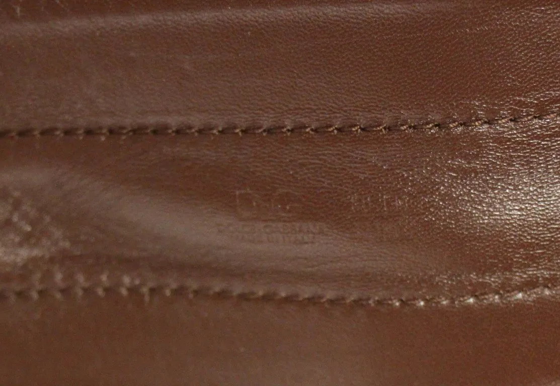 Brown Leather Logo Waist Belt