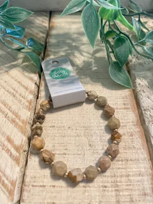 Brown Natural Beaded Stretch Bracelet