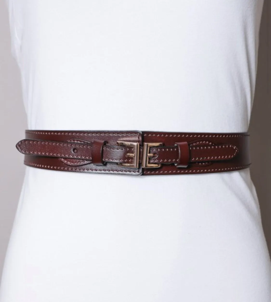 BUCKLE UP WAIST BELT | BROWN