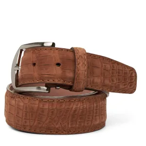 Buffed American Alligator Custom Belt 40mm in Chestnut
