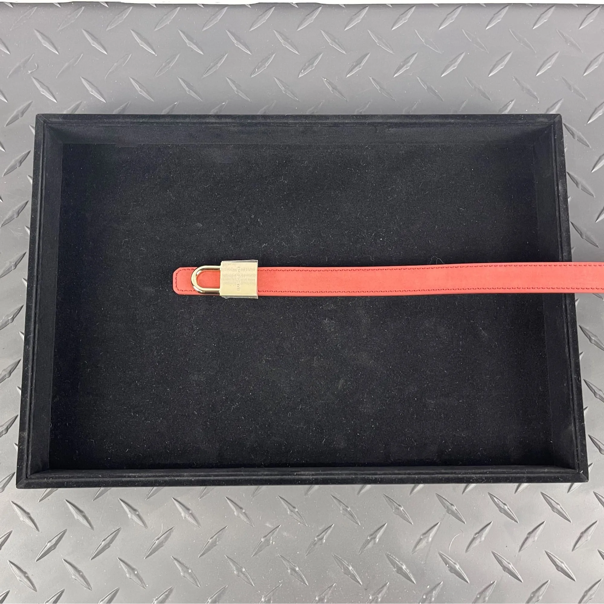 Buscemi Belt Skinny Litchi Leather