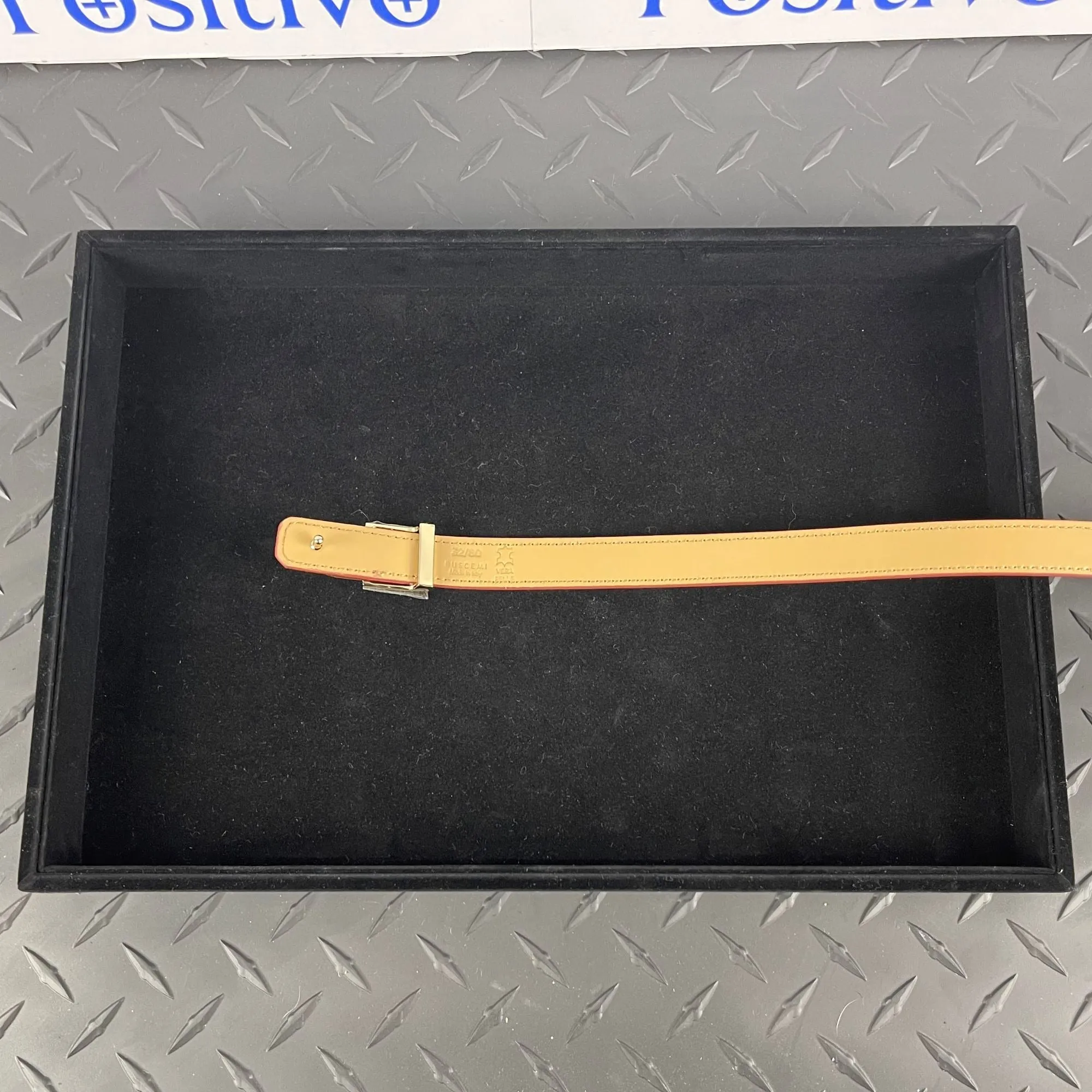 Buscemi Belt Skinny Litchi Leather