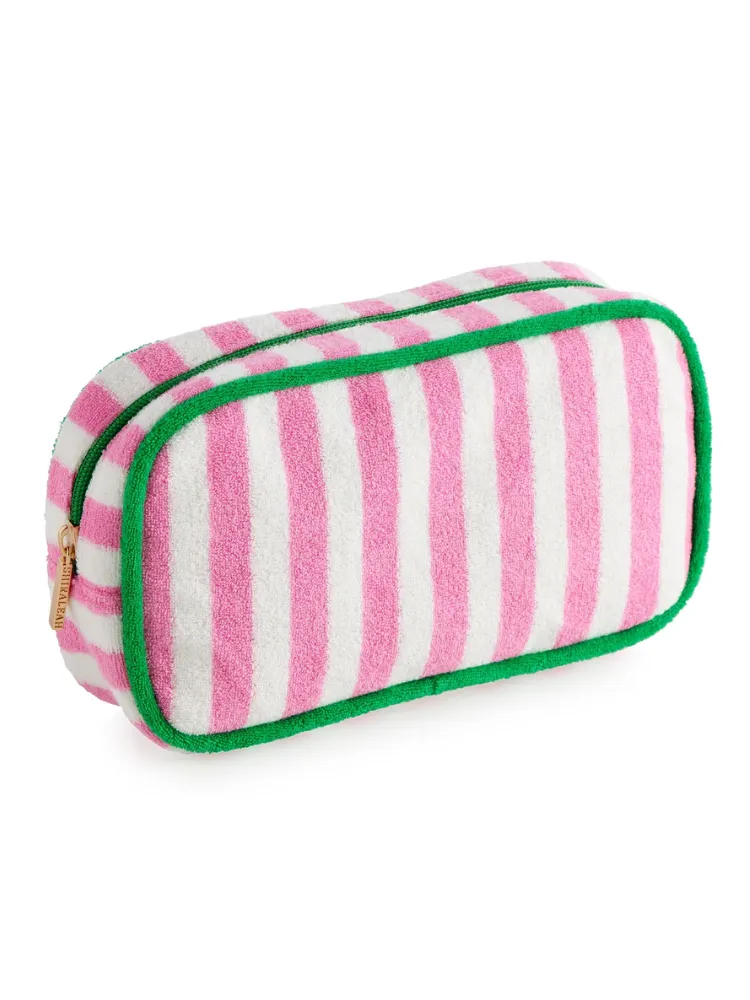 Cabana Stripe Small Zip Pouch - Pink