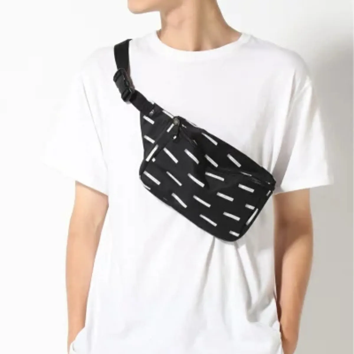 Calvin Klein Waist Bag Allover Print Logo ZM0ZM02132 - BLKWHT