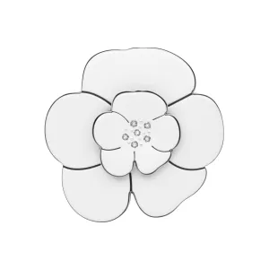 Camellia Medium Crystal White Brooch