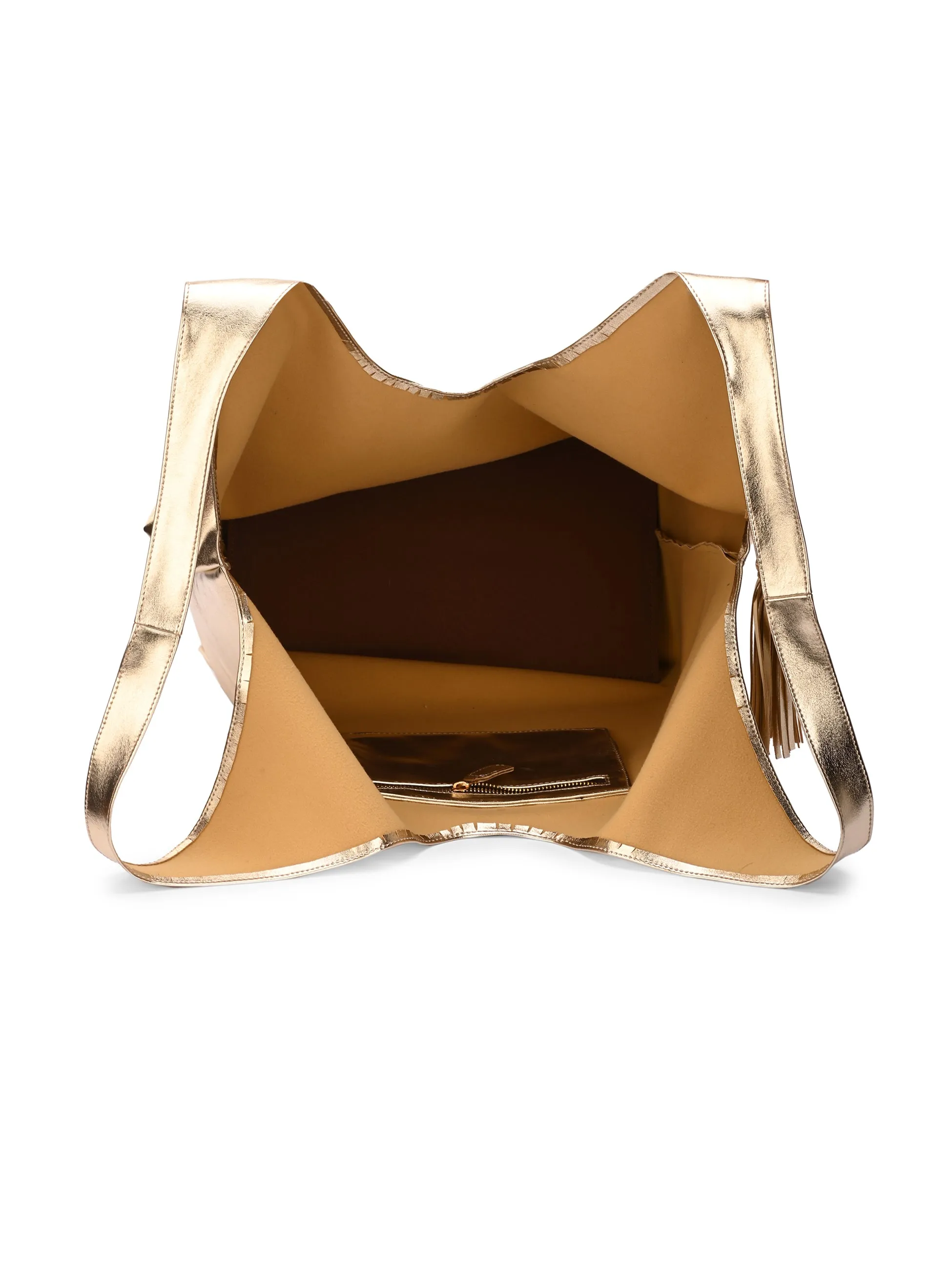 Carlo Romano By Wasan Gold color Stylish & Functional Accessory Premium Vegan Leather Hand Bags For Women