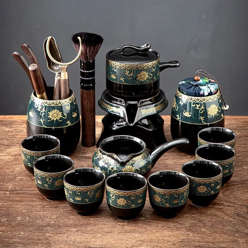 Ceramic Stone Grinding Semi-automatic Kung Fu Tea Set